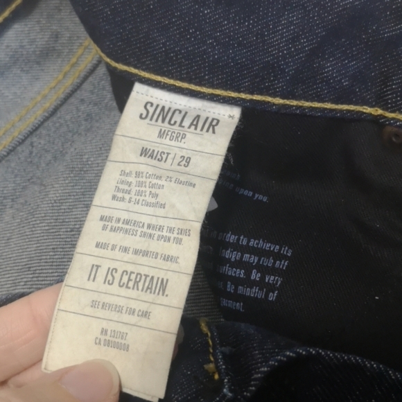 Sinclair Dark wash distressed Vassar Jeans - Picture 7 of 8